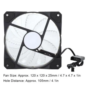 LED RGB Case Fan 120mm PC Case Fan 29CFM Computer Chassis Cooling Fan White SD0 - Afbeelding 1 van 7