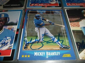 1988 SCORE # 213 MICKEY BRANTLEY AUTOGRAPHED BASEBALL CARD - Picture 1 of 1