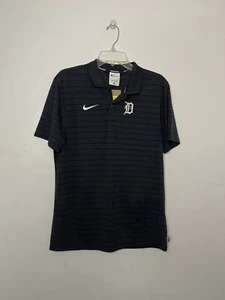 NWT Navy Blue Nike Baseball Polo Shirt Dri-Fit Detroit Tigers Stripe Men’s Sm - Picture 1 of 3