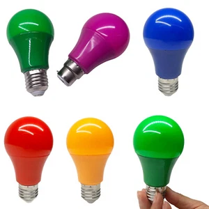 Colorful LED Globe Light Bulbs A60 Lamps 5W E27 B22 For Home Party Decor 220V - Picture 1 of 28