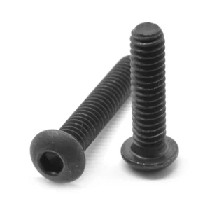 #8-32 x 1 1/4" (FT) Grobgewinde Innensechskant Knopf HD Kappe Schraube Schwarzoxid - Bild 1 von 1