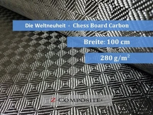Novedad mundial: tela de carbono tablero de ajedrez 280 g/m² Z-HGK-280 tablero de ajedrez tela de diseño - Imagen 1 de 6