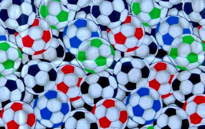 Colorful Soccer Balls by David Textiles ~FQ 100% Cotton - Image 1 of 3