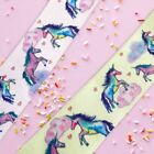 Unicorn Satin Ribbon | 25mm Pink or Lemon Polyester | Metre or Full 20m Roll |