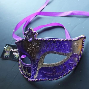 Máscara de Mascarada Veneciana Púrpura Regal Fiesta Baile de graduación Mardi Gras Disfraz de Halloween - Imagen 1 de 3