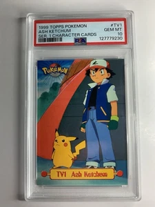 1999 Topps Pokemon #TV1 Ash Ketchum & Pikachu Blue Logo PSA 10 ***GEM MINT*** - Bild 1 von 2