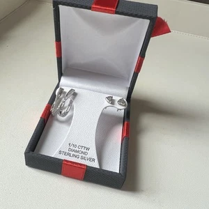 2pc 1/10 Cttw Natural diamond sterling silver earrings - Picture 1 of 5