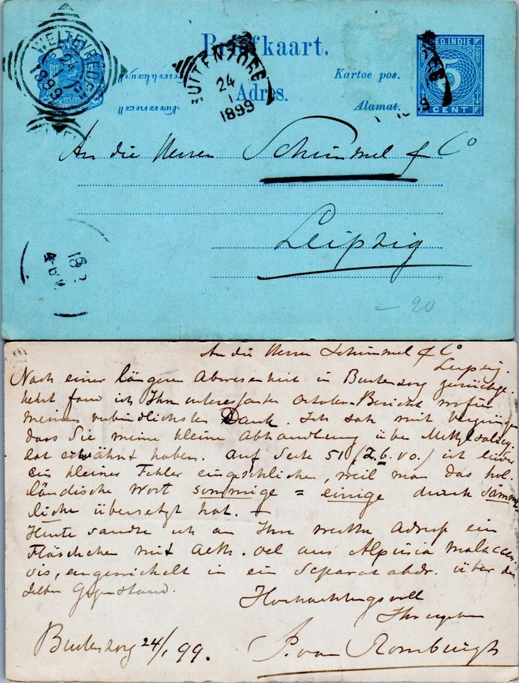 НИДЕРЛАНД ИНДИ ПОЧТОВЫЕ КАНЦЕЛЯРСКИЕ ТОВАРЫ 1899 (A19/12) - Изображение 1 из 1