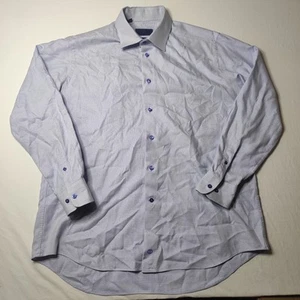 David Donahue 17.5 34-35 Trim Fit Light Blue Button Up Shirt L/S - Picture 1 of 9