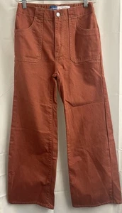 Old Navy High-Rise Baggy Wide Leg Rust Orange Denim Jeans 12 XL - Picture 1 of 9