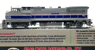 HO ATLAS 9074 MASTER DASH 8-32BW AMTRAK # 506 DUAL MODE DECODER DC DCC - Image 1 of 4