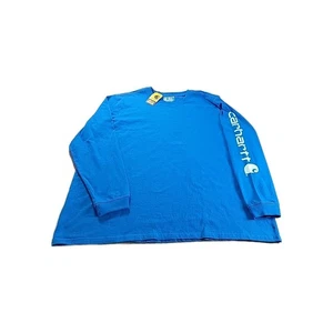Carhartt Long Sleeve T-Shirt Loose Fit Graphic Logo Casual Blue YOUTH 2XL NWT - Picture 1 of 7