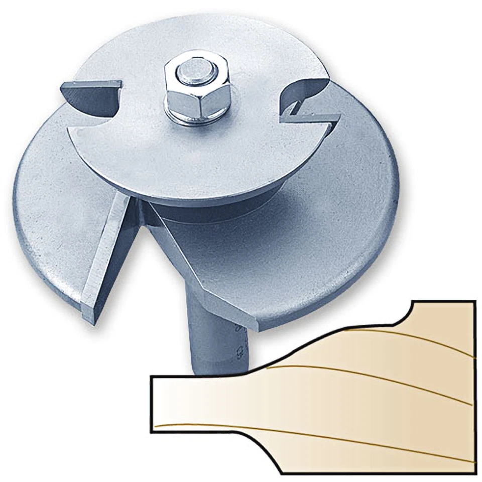 Broca de panel elevada Whiteside Ogee de 2 alas con cortador trasero, 1/2 pulgada. SH Foto 1 de 1