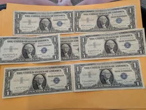 LOT of $1 SILVER CERTIFICATES RARE BLUE SEAL ONE DOLLAR BILL NOTES! +1*! T84 - Picture 1 of 4