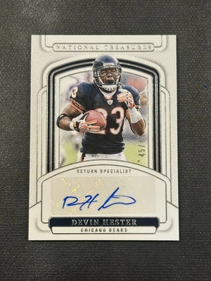2024 Panini National Treasures Devin Hester Auto Signatures Bears Autograph /49 - Image 1 of 3