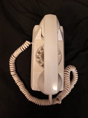 Vintage GTE Rotary Dial Corded Landline White Wall Phone About 42 Years Old - Image 1 of 4