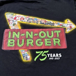 In N Out Burger Black Shirt 75 Years Men's Small Short Sleeve Tee Anniversary - Picture 1 of 11