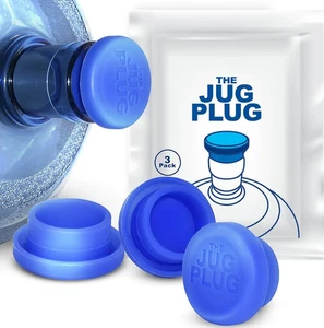 Jug Plug The Original 5 Gallon Water Jug Cap Reusable - No Spill Silicone 3 & 5 - Picture 1 of 9
