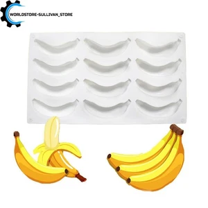 12 Cavity Silicone Banana Design Cake Mold Pan Baking Tool For DIY Cake - Picture 1 of 7