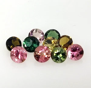 Natural Multi Tourmaline Round Shape Faceted Cut Loose Gemstone 4.87 Cts 5X5 mm - Picture 1 of 7