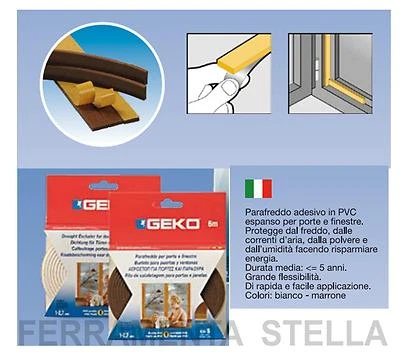 GUARNIZIONE ADESIVA PARAFREDDO BIANCA 9mm X 6 MT PVC PARASPIFFERI PORTE FINESTRE - Immagine 1 di 2