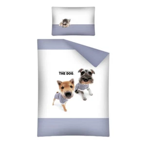 The Dog Pups schönes Baby Kleinkind Bettwäsche Set 100 % BAUMWOLLE Kinderbett Tier blau - Bild 1 von 1