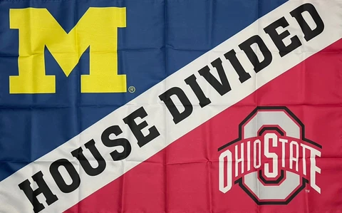 Michigan Wolverines Ohio State Buckeyes House Divided Flag 3x5 ft Banner ManCave Cover
