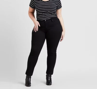 Pantalones de mezclilla ajustados Levi Strauss 311 totalmente modelados 20L negros tiro medio 5 bolsillos Foto 1 de 4