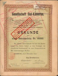 GESELLSCHAFT SÜD-KAMERUN (CAMEROUN) (A) - Picture 1 of 1