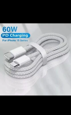 USB C To USB C Fast Charger PD Dual Type C Charging Data Sync USB Cable - Image 1 of 4