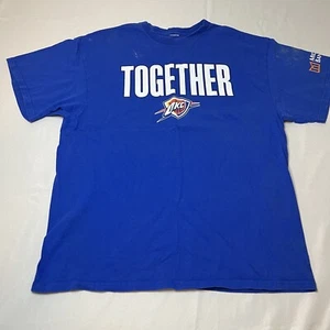Oklahoma City OKC Thunder Together NBA Mens T-shirt XL Basketball Blue Stains - Picture 1 of 10