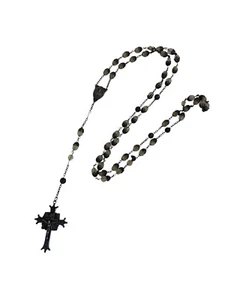 Antique Sterling Silver Rosary Beads Crucifix New Orleans Filigree Glass 24" - Picture 1 of 6