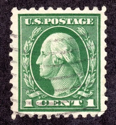 US # 424 (1913) 1c Used, VF/XF Washington - Image 1 of 2