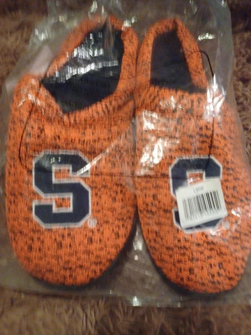 FOCO Men's NCAA College Poly Knit Cup Sole Slippers Syracuse University Cover