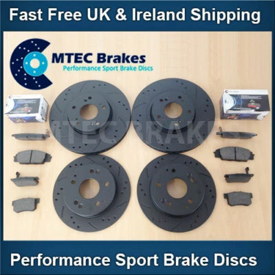 Ford Fiesta MK7 ST180 ST200 12- Black Front Rear Brake Discs MTEC Pads  - Image 1 of 4