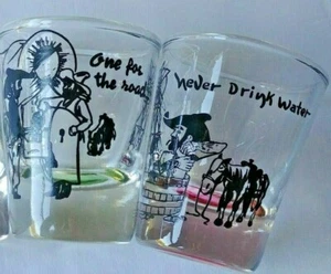 2) SCHNAPSGLÄSER "If You Drink Don't Drive & One For The Road" - Bild 1 von 3