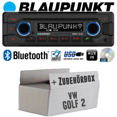 Blaupunkt Radio für VW Golf 2 II Autoradio Bluetooth CD MP3 USB Einbauzubehör - Bild 1 von 4
