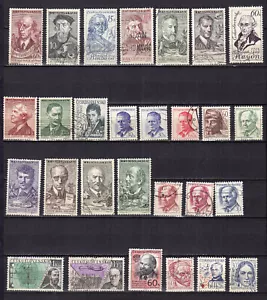 Tchécoslovaquie 1957-60 personnalités un lot de 28 timbres oblitérés /TE5266 - Imagen 1 de 1