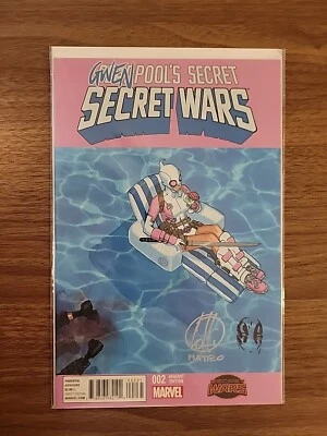 Deadpools Secret Secret Wars #2 1st Cover Appearance Gwenpool Signed Lolli - Image 1 of 4