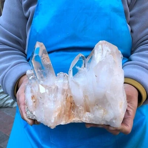 5.89LB Large Natural White Clear Quartz Crystal Cluster Rough Healing Specimen - Picture 1 of 15