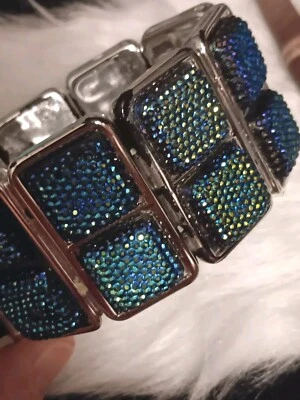 Hermosa Pulsera Druzy Cristal Ajustable Azul  Foto 1 de 4