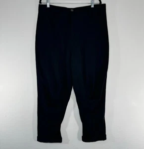 ANDREA YA'AQOV Pants Wool Blend Black Italy Made Barrel Button Fly Sweats size L - Picture 1 of 8