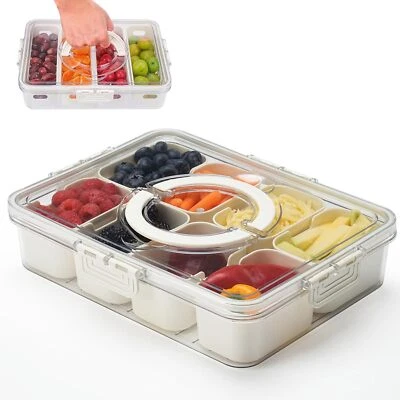 Snackbox mit 8 Fächern & Deckel – Serviertablett, Gewürzbox, Küchenorganizer - Bild 1 von 4