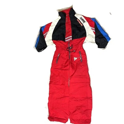 Terno de esqui feminino vintage Roffe Demetre tamanho pequeno XS color block anos Y2K anos 90 Hong Kong - Imagem 1 de 4