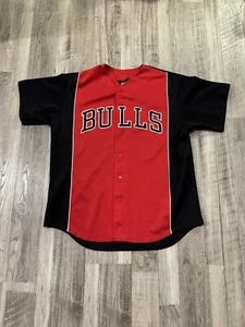 Vintage Chicago Bulls Baseball NBA Trikot Majestic Gr. XL Made In USA - Bild 1 von 9