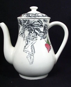 Gien Esquisse Rose 9" Teapot Coffee Pot Ceramic France - Picture 1 of 6