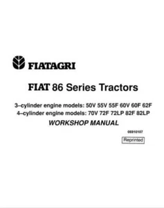Manual For Fiat 86 Series 50V 55V 55F 60V 60F 62F 62F 70V 72F 72LP 82F 82LP - Picture 1 of 1