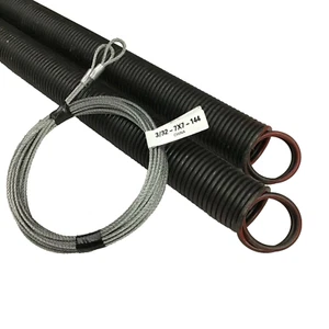 Resortes de extensión rojos 25 42 150 libras y cable doble bucle 7" puerta de garaje superior - Imagen 1 de 6