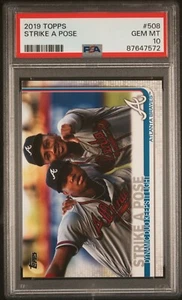 2019 TOPPS STRIKE A POSE #508 RONALD ACUNA JR/ OZZIE ALBIES PSA 10 BRAVES - Picture 1 of 3