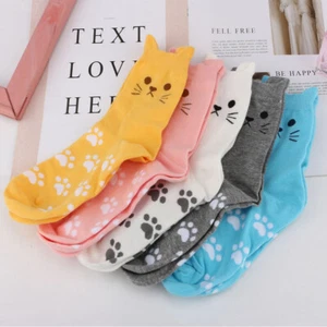 5 Pairs Women Stereoscopic Cat Ear Socks Lady Girl Warm Cotton Socks Comfortable - Picture 1 of 11